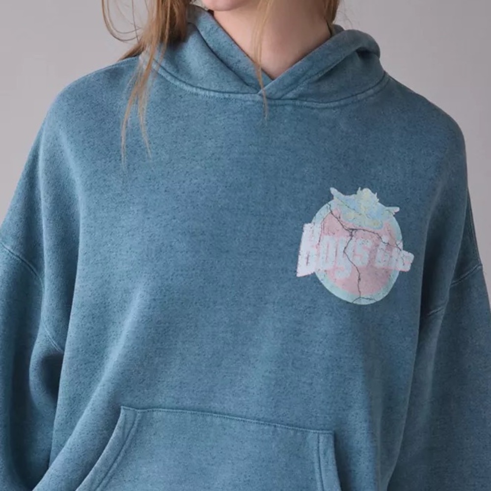 Boys Lie Washed Teal Pullover Hoodie